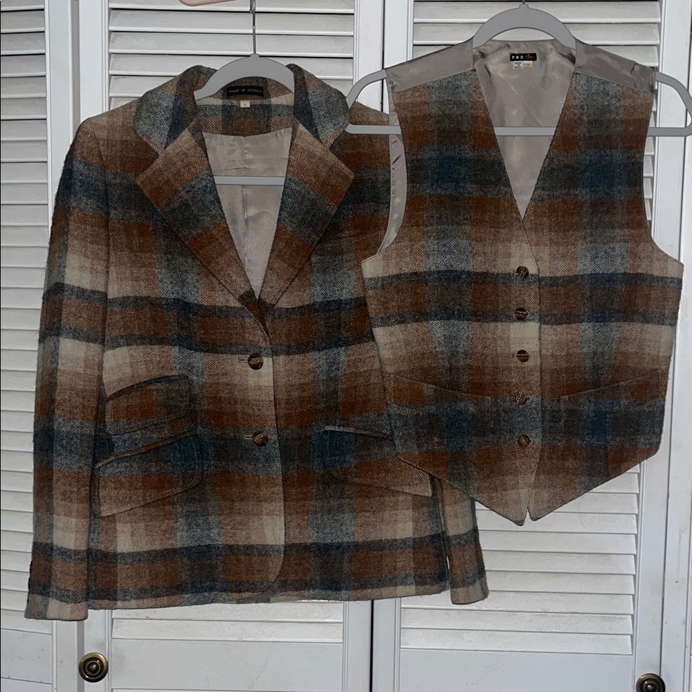 Vintage Macnab women’s plaid wool blazer & vest